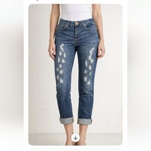 Baby Phat Distressed Cuffed Stretch Jeans Size 7 NWTS